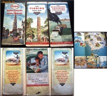 3  harti rutiere statale (USA), postbelice, rare, de colectie foto