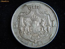 5 Lei 1883, Argint. foto