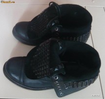 CIZME / BOCANCI / GHETE NEGRE DE PRIMAVARA/VARA DIN PIELE - CAPSE NEGRE - SUPER OFERTA!!!!!!!!! - ULTIMA FITA - ZIGI GIRL - MAR 36 - NOI foto