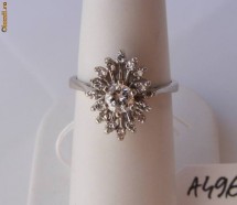 Incantator Inel logodna aur 14K, 2.9g, model anturaj cu BRILIANT .25ct + 17 accente foto