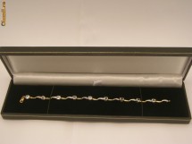 Bratara din aur, 3,50g, cu pietre naturale topaz si diamant - model 2 foto
