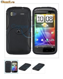 Cover HTC Sensation husa neagra antiradiatii silicon foto