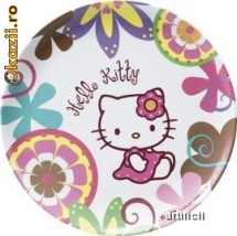 Farfurie plata melamina 24,5cm HELLO KITTY BAMBOO foto