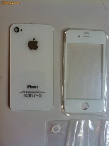 KIT de transformare Apple iPhone 4 ALB - STICLA SPATE + FATA + BUTON HOME foto