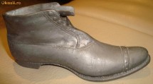 Scrumiera in forma de bocanc, zinc masiv, Germania, 12 cm foto