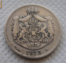 2 lei 1875 - 5 departat - stare foarte buna foto