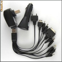 INCARCATOR USB UNIVERSAL 10 IN 1 + INCARCATOR AUTO + INCARCATOR PRIZA foto