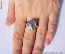 Inel design exceptional aur 14K, 5g, montura 1.42CT DIAMANTE printesa si briliant !! foto