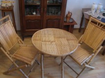 Mobilier bambus pentru gradina/terasa din 3 piese - 2 scaune + masa foto