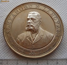 Alexandru N. Lahovari 1840 - 1897 - Membru Statornic al Partidului Conservator - gravor Carriol fiul - varianta argintata - rara foto
