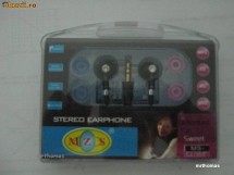 Casti stereo in-ear pentru ipod, iphone, psp sau orice model de telefon cu mufa jack de 3.5 mm + bonus doua seturi de doape cauciuc bonus foto