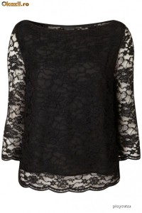 TOPSHOP 3/4 SLEEVE LACE BLOUSE-BLUZA DANTELA foto