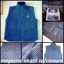 VESTA LUNGA MATLASATA BARBATI firma STAND NATURAL FOARTE CALDUROASA, USOARA, made in ITALY foto