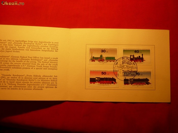 CARNET SPECIAL cu seria LOCOMOTIVE 1975 Berlin ,st.I zi foto mare
