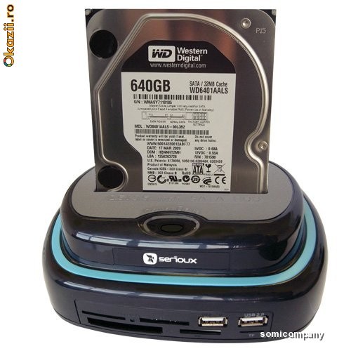 Docking Station pentru HDD - cu card reader si hub USB foto mare