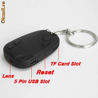 CAMERA SUPRAVEGHERE SPION TIP BRELOC TELECOMANDA AUTO SLOT MICROSD foto mare