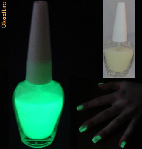Oja de unghii fosforescenta glow in the dark , se reincarca, ideala pentru manichiura fosforescenta foto mare