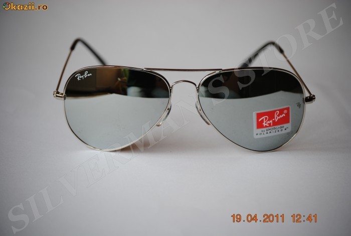 OCHELARI RayBan AVIATOR 3025 MIRROR SILVER foto mare