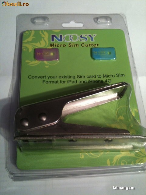Micro Sim / Micro-sim Cutter  + 2 x adaptor / adaptoare - pentru taiat / taiere / perforat cartela sim  - Apple iPhone 4 4S iPad foto mare