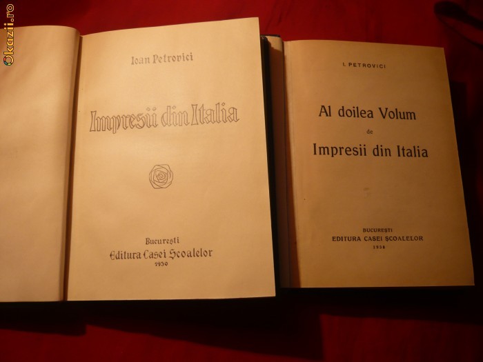 Ion Petrovici - Impresii din Italia -I. Editie 1930 si 1938 foto mare