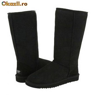 CIZME UGG AUSTRALIA CLASSIC TALL BLACK foto mare