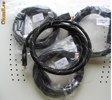 Cablu HDMI 1.4, 3D, Ethernet, transfer rapid, 1.8 ml Profesional, rezolutie maxima foto mare