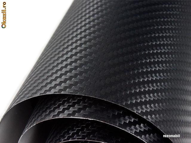 Folie carbon 3D  ORACAL. 127 x 100cm. Negru, alb, gri/argintiu, albastru. Expediere in tuburi rigide. foto mare