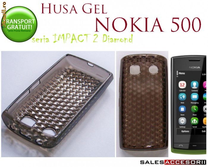 HUSA NEAGRA SMOKE BLACK GEL - SILICON NOKIA 500 - TRANSPORT GRATUIT foto mare