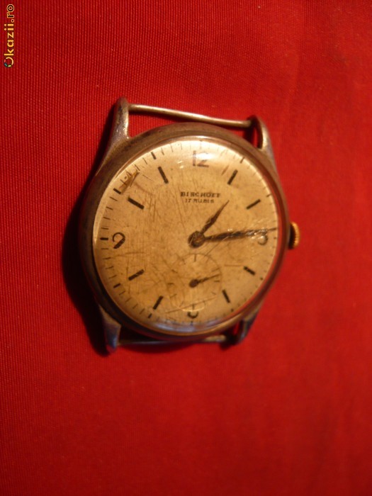 Ceas interbelic marca Bischoff ,17 rubine , functional foto mare
