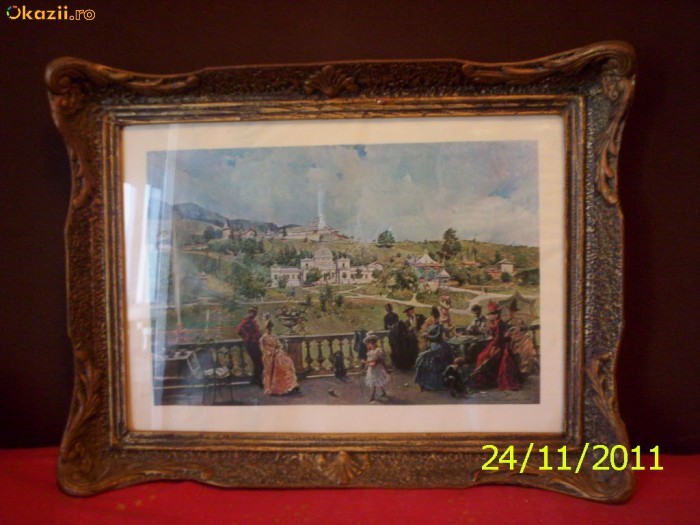 Litografie cu rama f. frumoasa foto mare