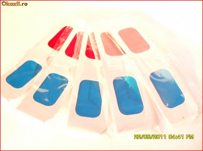 Ochelari 3d  de carton Red Cyan -SET de 10 bucati - foto mare