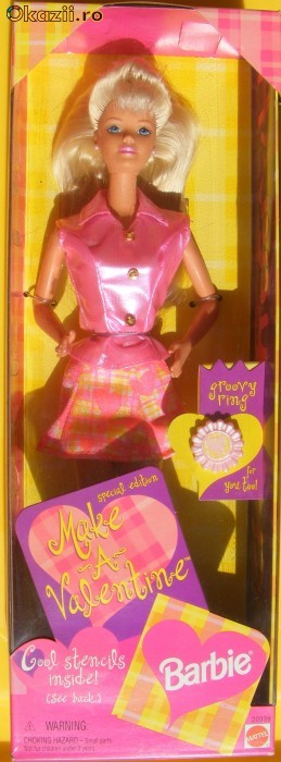 Make A Valentine Barbie 1998, Editie Speciala Valentine's Day - noua in cutie foto mare
