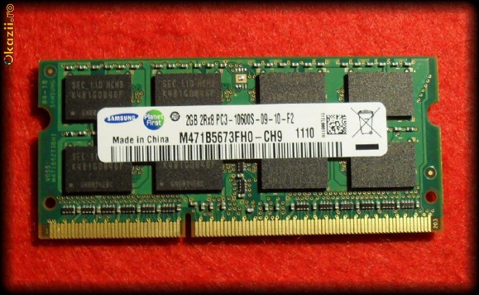 memorie laptop samsung DDR3 2x2gb foto mare