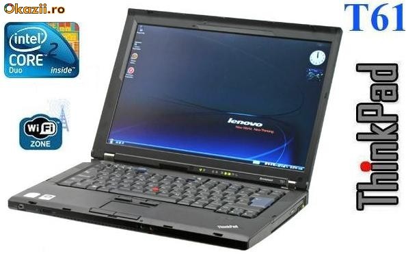 Lenovo IBM T61p (profesional) Intel Core 2 Duo 1,8Ghz, 4Gb DDR2, 80GB, DVDRW, display 15,4, nVidia Quadro FX570M-512Mb, Wi-Fi, Licenta Windows foto mare