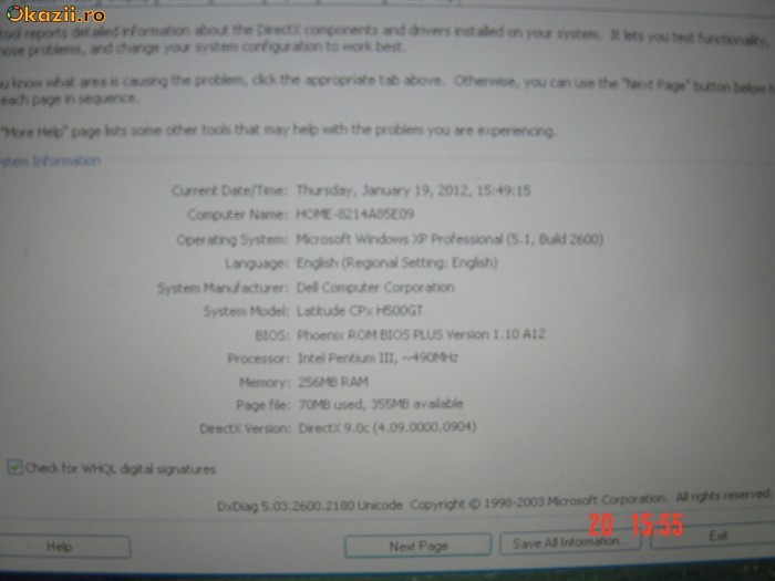 LAPTOP  DELL  LATITUDE  CPX  H500 GT foto mare