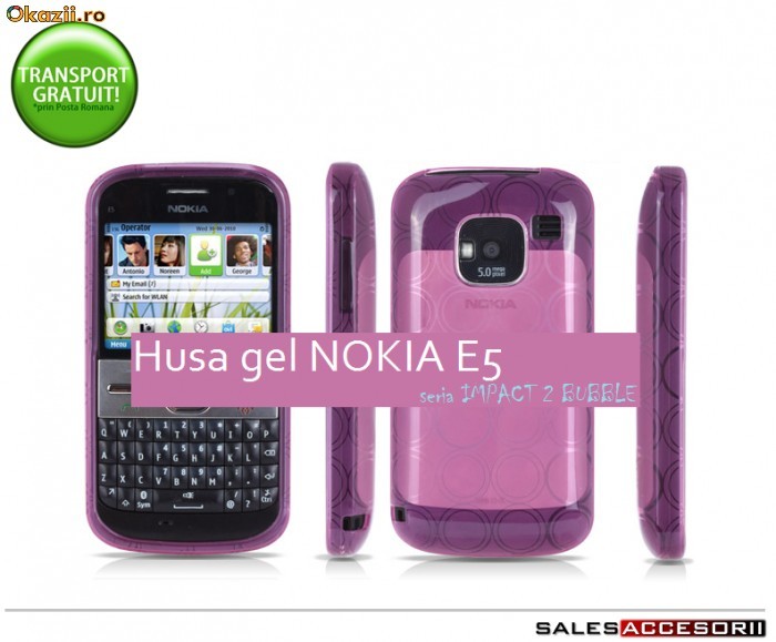 HUSA MOV GEL - SILICON NOKIA E5 - TRANSPORT GRATUIT foto mare