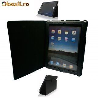 Super OFERTA - Husa de protectie, din piele, cu functie AUTO SLEEP - compatibila cu Apple iPad 2 foto mare