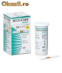 Teste de glicemie Accu-chek active + GRATUIT 50 ACE pt intepat (accu-check active) foto mare