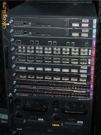 CISCO WS-C6509 9 Sloturi module, 2 Surse 2500 W, 96 RJ-45, 2 x Super engine, 5 x Fibra optica foto mare
