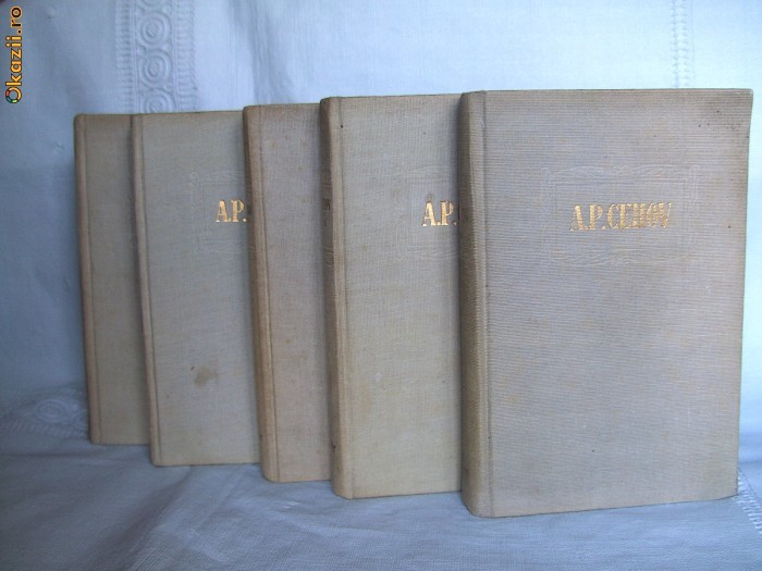 Carte veche: OPERE - Povestiri, Vol. I, II, III, IV, V, A. P. Cehov, 1954. Clasicii rusi foto mare