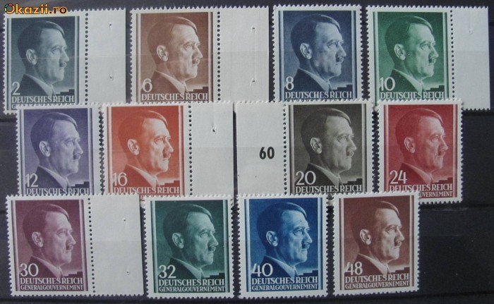 Serie neuzata - Germania / Generalgouvernement - 1941 - Uzuale / Adolf Hitler foto mare