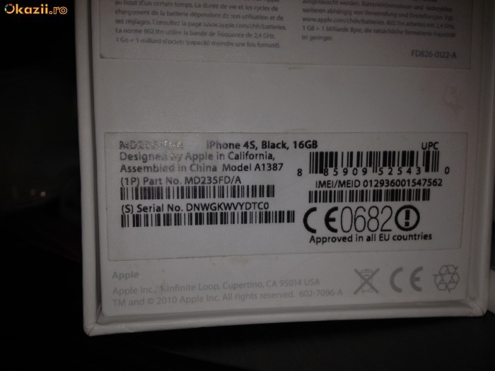 IPhone 4S Black 16GB codat pe Austria foto mare