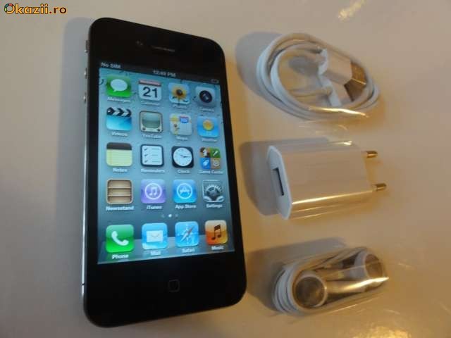 iPhone 4 16G Black, Decodat GeveySIM - 1250 RON foto mare