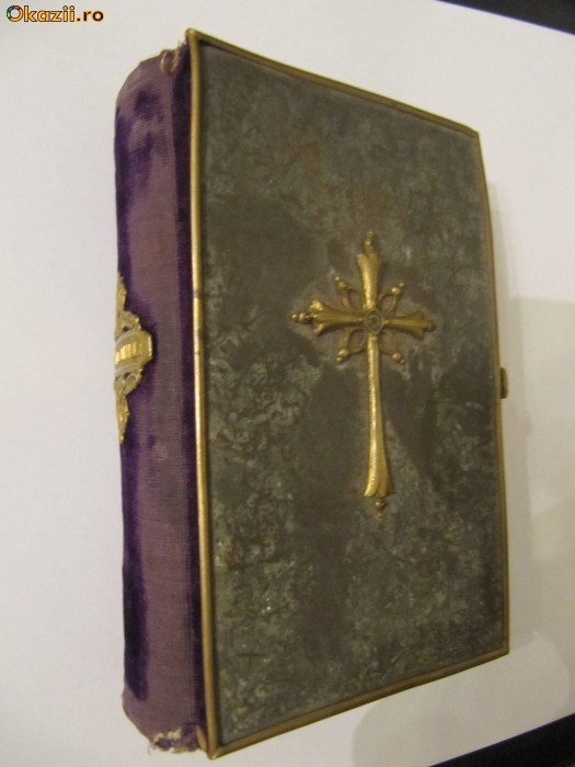 OFICIO DIVINO CARTE RELIGIOASA  FOLOSITA PE NAVELE MARINEI SPANIOLE SI EDITATA LA PARIS OCT.1869 foto mare