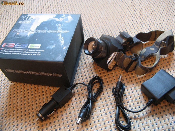 LANTERNA FRONTALA / DE CAP PROFESIONALA LED CREE foto mare