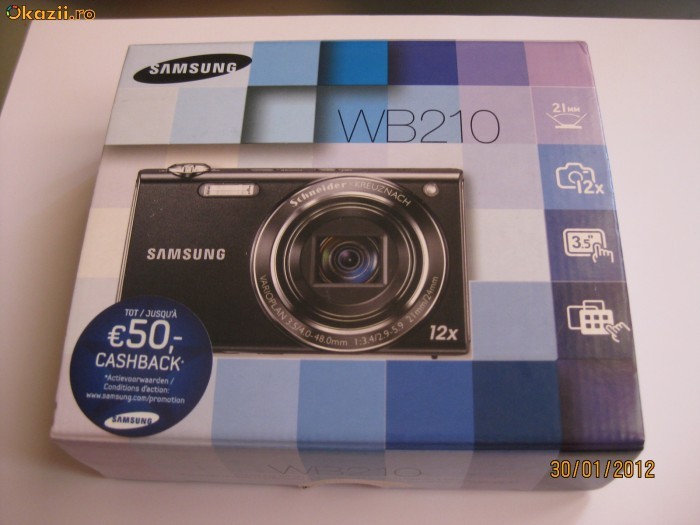 SUPER PRET!CAMERA FOTO TOUCH SCREEN SAMSUNG WB 210 NOUA foto mare