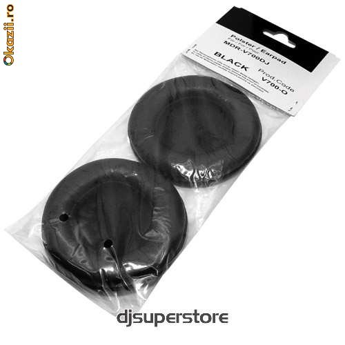 Bureti din Piele pentru Sony MDR-V 700 (Black) - Set foto mare