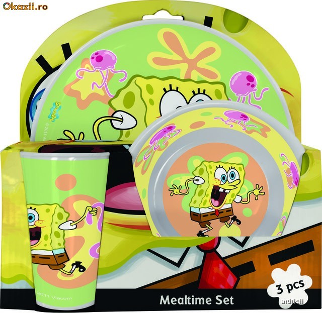 Set de masa Blister Melamina SPONGE BOB JELLYFISH foto mare