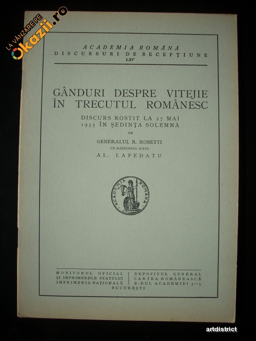 Ganduri despre vitejie in trecutul romanesc - General R. Rosetti foto mare