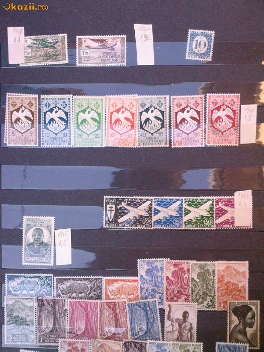 1940-47 Africa Ecuatoriala Franceza nestamp. + stamp. (29 v) foto mare
